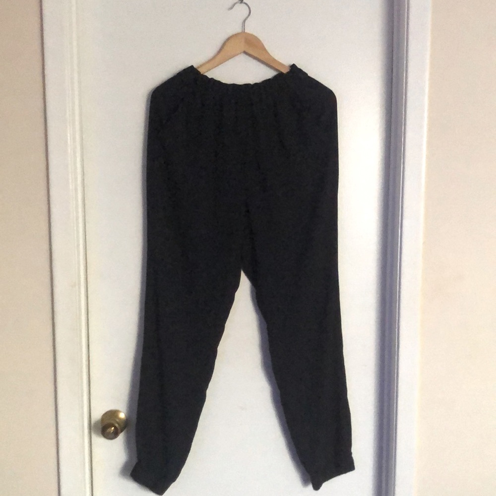 Banana Republic WOMENS Black Sheer Ruffle Ankle Cuffed Pants